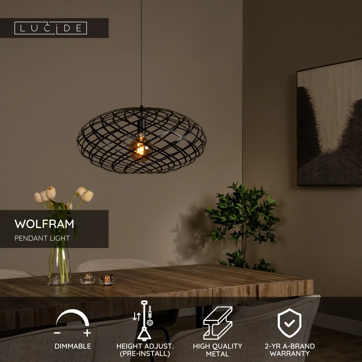 Wolfram, Pendellampa, Svart - 65 cm - Bild 7