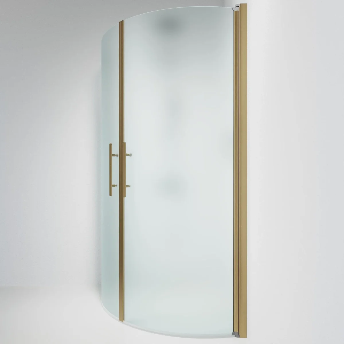 Duschhörna halvrund 100x100x198 cm - 6 mm frostat nanoglas - bronsprofil - Vänern - Bild 3